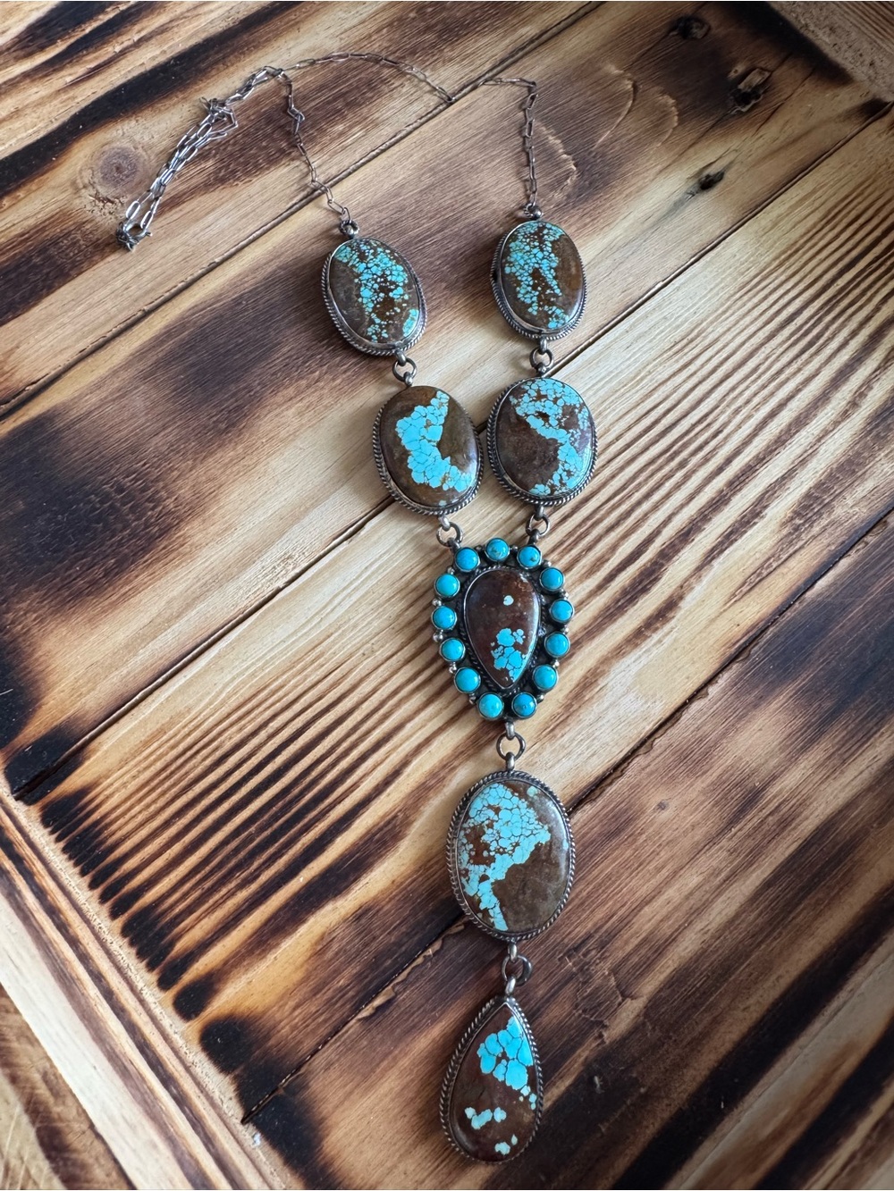 Devon Brown Mine 8 Turquoise Statement Pendant Necklace